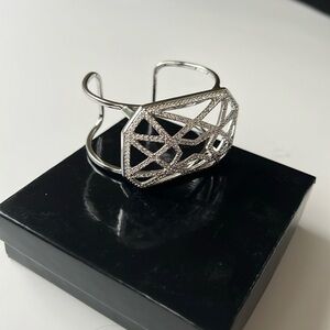Swarovski Cuff Bracket • Silver w/ rhinestones •